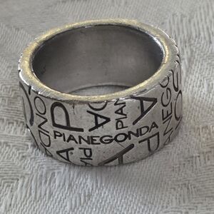 Franco Pianegonda Unisex Logo Ring, Sterling Silver, Size 9.5